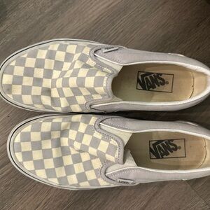 Vans light purple and Cream Checkered Slip-On Shoes